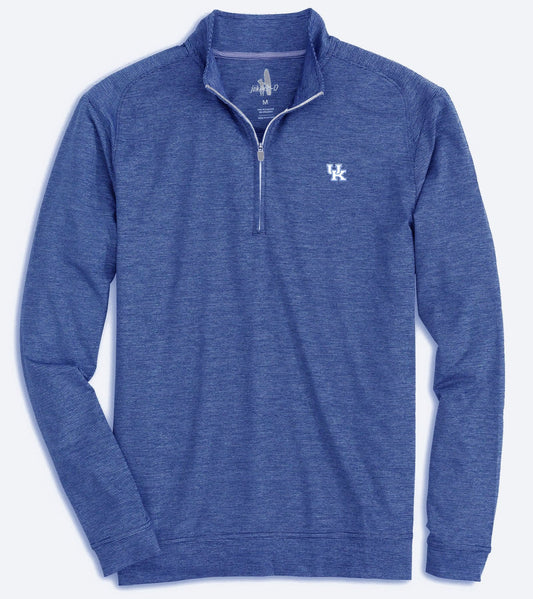 University of Kentucky Vaughn Striped Performance Quarter-Zip Pullover in Royal by Johnnie-O