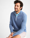 Wells PREP-FORMANCE 1/4 Zip Pullover in Lake by Johnnie-O