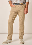 Carmel Sateen 5-Pocket Pant in Khaki by Johnnie-O