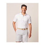 Gone Skiing Printed Featherweight Performance Polo in White by Johnnie-O