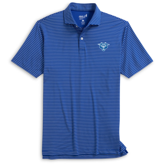 University of Kentucky Vintage Wildcat Beau Striped Performance Polo in Royal by Johnnie-O