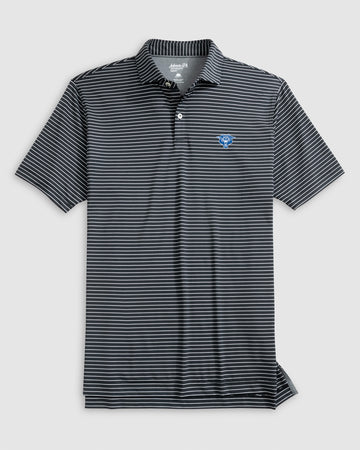 University of Kentucky Vintage Wildcat Beau Striped Performance Polo in Black by Johnnie-O