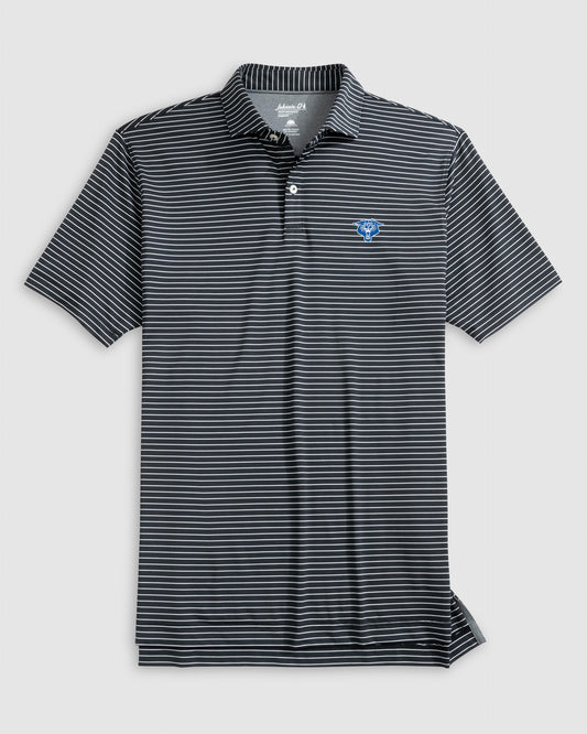 University of Kentucky Vintage Wildcat Beau Striped Performance Polo in Black by Johnnie-O