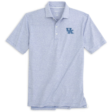 University of Kentucky Lyndonn Stripe Performance Jersey Mesh Polo in Royal by Johnnie-O