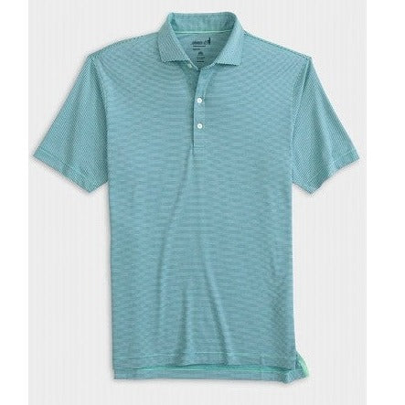 Lyndon Striped Jersey Performance Polo in Jungle by Johnnie-O