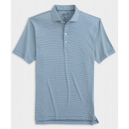 Lyndon Striped Jersey Performance Polo in Lake by Johnnie-O