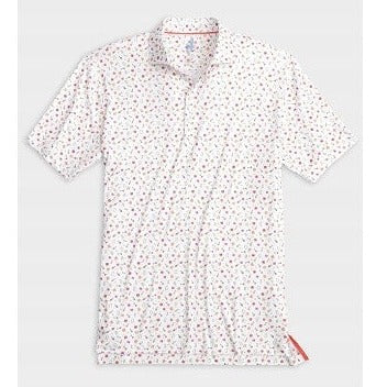 Shaken Printed Featherweight Performance Polo in White by Johnnie-O