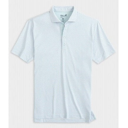 Gilbert Printed Mesh Performance Polo in White by Johnnie-O