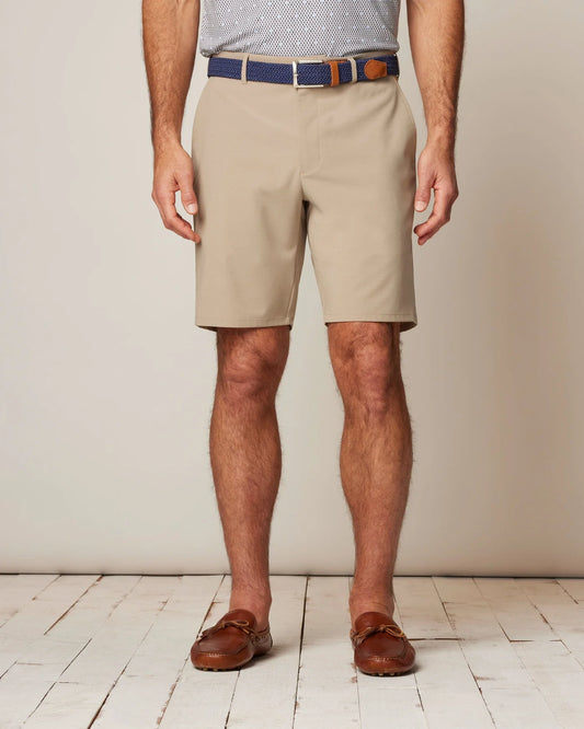 Mulligan Performance Woven Shorts in Light Khaki by Johnnie-O