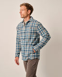 Opry Flannel Shacket in Laguna Blue by Johnnie-O