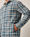 Opry Flannel Shacket in Laguna Blue by Johnnie-O