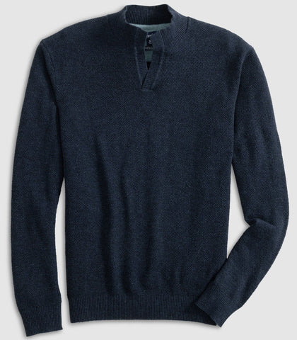 Esteban Johnny Collar Sweater in Navy by Johnnie-O