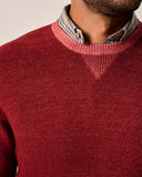 Burgess Garment-Dyed Crewneck Sweater in Merlot by Johnnie-O