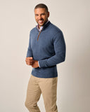 Raynor Merino 1/4 Zip Sweater in Laguna Blue by Johnnie-O