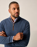 Raynor Merino 1/4 Zip Sweater in Laguna Blue by Johnnie-O