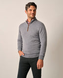 Raynor Merino 1/4 Zip Sweater in Light Gray by Johnnie-O