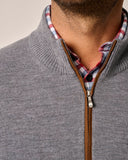 Raynor Merino 1/4 Zip Sweater in Light Gray by Johnnie-O