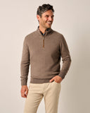 Raynor Merino 1/4 Zip Sweater in Walnut by Johnnie-O