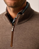 Raynor Merino 1/4 Zip Sweater in Walnut by Johnnie-O