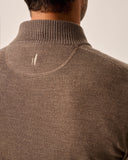 Raynor Merino 1/4 Zip Sweater in Walnut by Johnnie-O