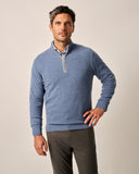 Mayfair Cashmere Quarter Zip Sweater in Laguna Blue by Johnnie-O