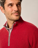 Mayfair Cashmere Quarter Zip Sweater in Persian Red by Johnnie-O