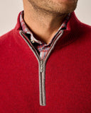 Mayfair Cashmere Quarter Zip Sweater in Persian Red by Johnnie-O