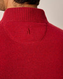 Mayfair Cashmere Quarter Zip Sweater in Persian Red by Johnnie-O