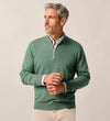 Desmond Plaited Cotton Blend 1/4 Zip Sweater in Rover by Johnnie-O