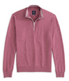 Desmond Plaited Cotton Blend 1/4 Zip Sweater in Berry by Johnnie-O