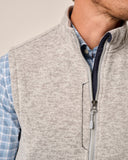 Denalis Double-Zip Fleece Vest in Light Gray by Johnnie-O