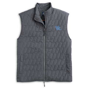 University of Kentucky Belfrey Quilted Puffer Vest in Dark Grey by Johnnie-O