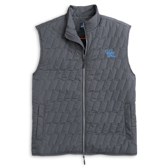 University of Kentucky Belfrey Quilted Puffer Vest in Dark Grey by Johnnie-O