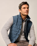 Craig Button-Down Puffer Vest in Navy by Johnnie-O