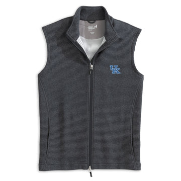 University of Kentucky Reggie Ribbed Performance Vest in Black by Johnnie-O