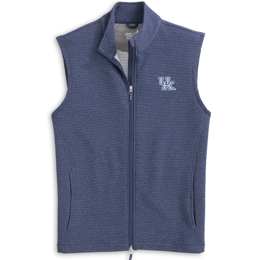 University of Kentucky Reggie Ribbed Performance Vest in Navy by Johnnie-O