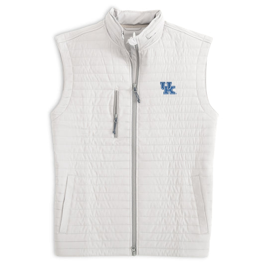 University of Kentucky Crosswinds Performance Vest in White by Johnnie-O