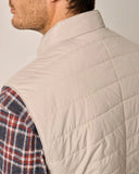 Apo Quilted Button Up Vest in Tan by Johnnie-O