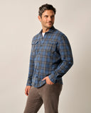 Waites Stretch Flannel Lodge Shirt in Charcoal by Johnnie-O