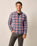 Kaden Stretch Flannel Lodge Shirt in Laguna Blue by Johnnie-O