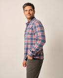 Kaden Stretch Flannel Lodge Shirt in Laguna Blue by Johnnie-O