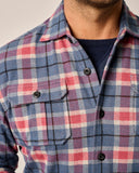 Kaden Stretch Flannel Lodge Shirt in Laguna Blue by Johnnie-O