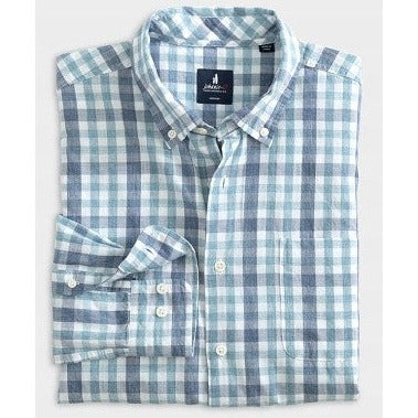 Fordhart Tucked Button Up Shirt in Laguna Blue by Johnnie-O