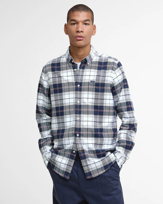Kyeloch Tailored Long-Sleeved Shirt in Riverstone Tartan by Barbour