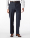 Comfort "EZE" Commuter Bi-Stretch Gabardine Modern Flat Front Soho Dress Pant in Blue MIx by Ballin