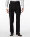 Super 120's Gabardine Pleated Manchester Dress Pant in Black by Ballin