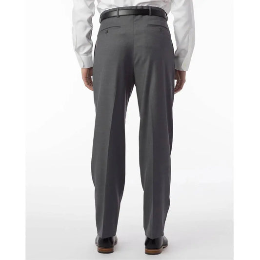 Super 120's Gabardine Pleated Manchester Dress Pant in Mid Grey by Ballin