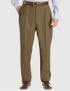 Super 120's Gabardine Pleated Manchester Dress Pant in Saddle by Ballin