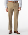Super 120's Gabardine Flat Front Dunhill Dress Pant in Tan by Ballin