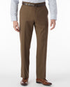 Super 120's Comfort "EZE" 4 Harness Serge Modern Flat Front Soho Dress Pant in Tobacco by Ballin